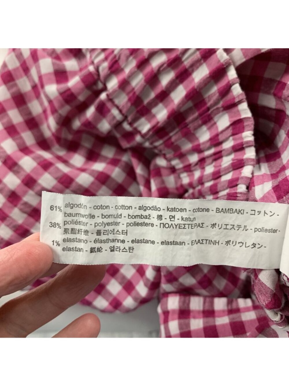 Zara Pink Gingham Checkered A-Line Skirt M - Picture 6 of 7